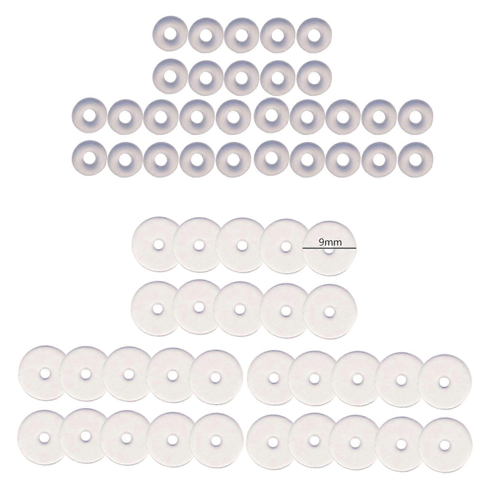  60Pieces 3/5/7/9mm Clear Disc Pads Stabilizer Plastic Earring Back Stopper