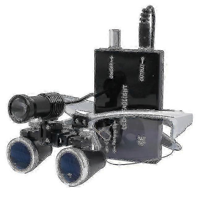 Loupe dentaire 2,5x/3,5x 420 mm loupe Loupe binoculaire chirurgie opération chirurgicale loupe avec projecteur - JA
