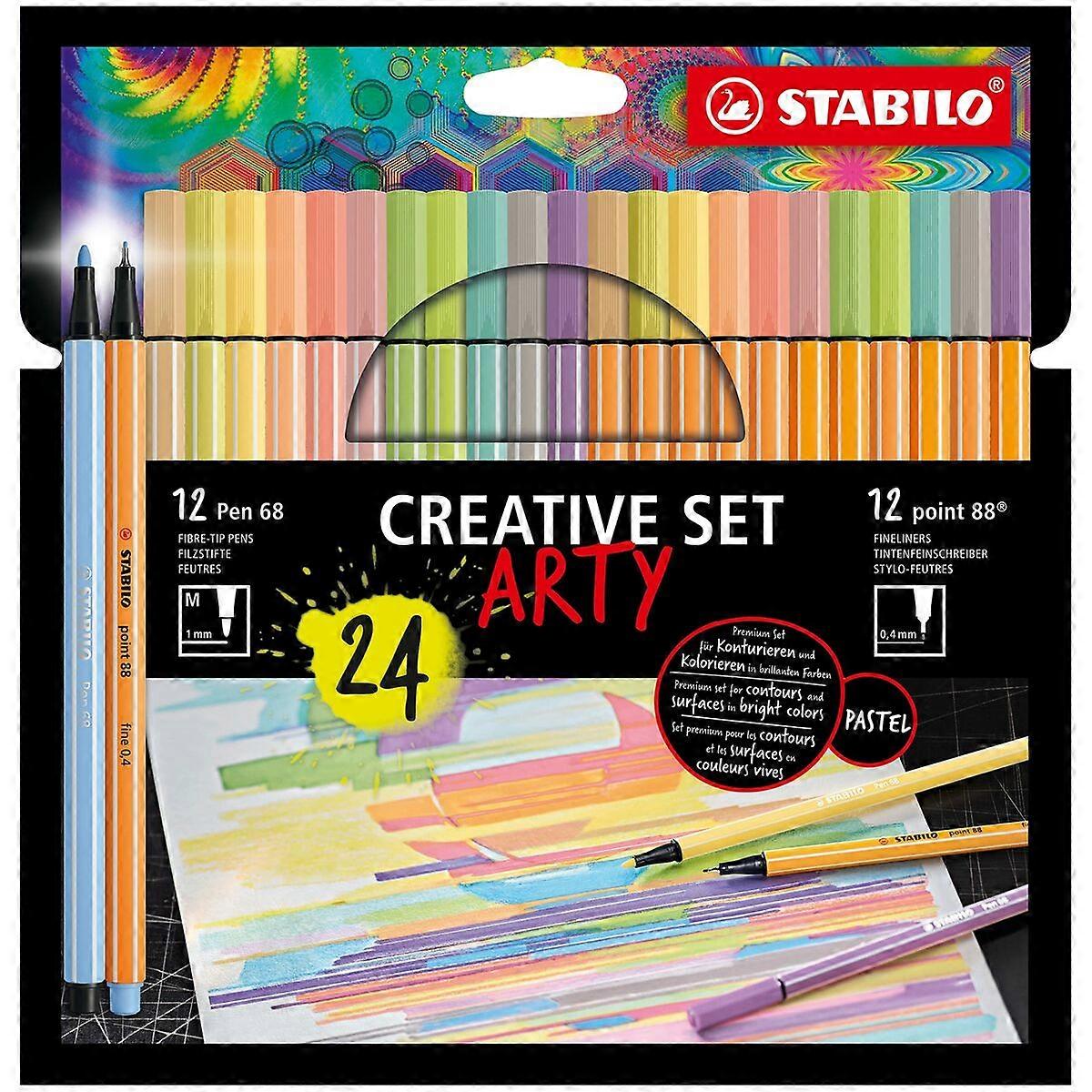 Set of Felt Tip Pens Stabilo Point 88 & Pen 68 Creative Arty Multicolour