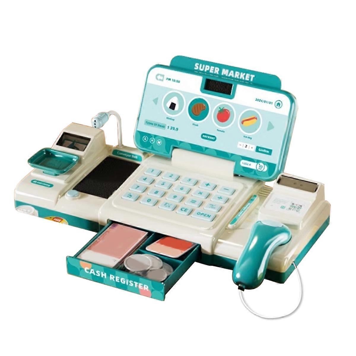 Supermarché Caisse enregistreuse Jouets Shopping Reconnaissance intelligente Faire semblant de jouer avec scanner Microphon