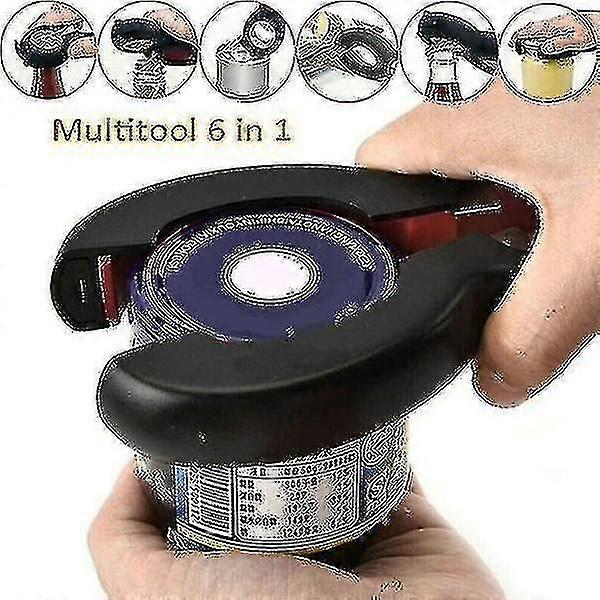 6 In 1 Can Opener Multi Purpose Screw Cap Jar Openers Bottle Lid Grip Kitchen