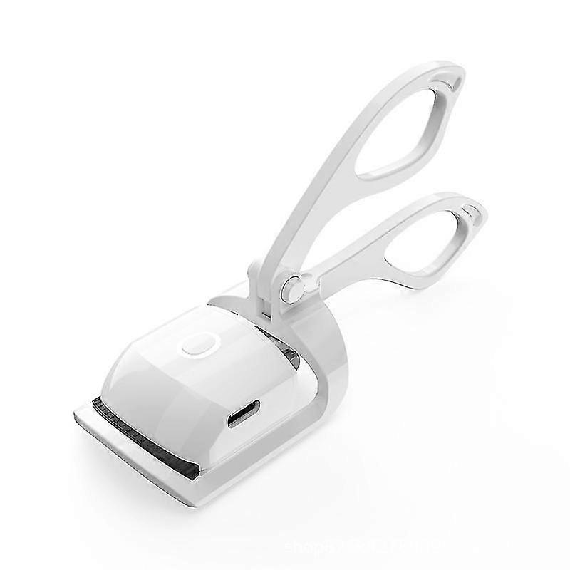 White Heated Eyelash Curler, USB Rechargeable with 2 Speed Temperature Settings