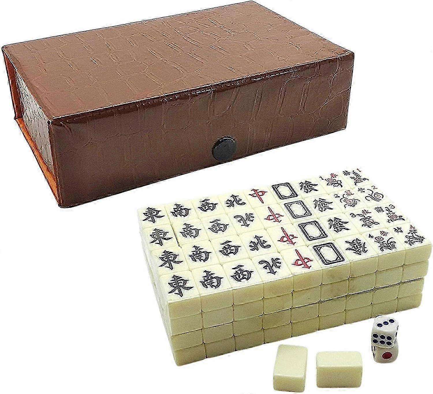 2023 New 144 Tiles Chinese Mahjong Game Travel Mahjong Set Mahjong Board Game with Box
