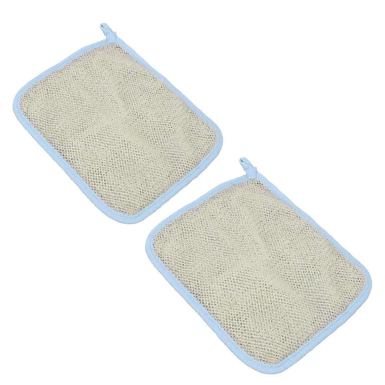 2-Pack Multifunctional Nylon Bath Towels - Fine Mesh, Dual-Sided Design