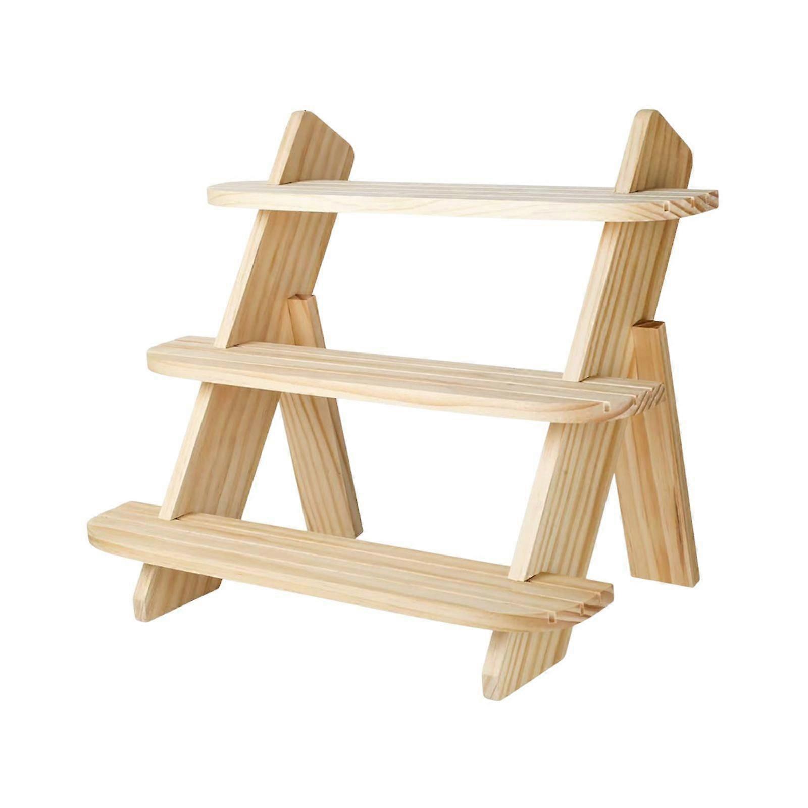 Wooden Display Riser Solid Wood Desktop Organizer for Photo Models Cosmetics