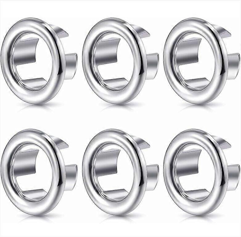 6pcs Sink Overflow Rings Set, Designed for Bathroom and Kitchen Laundry Sinks