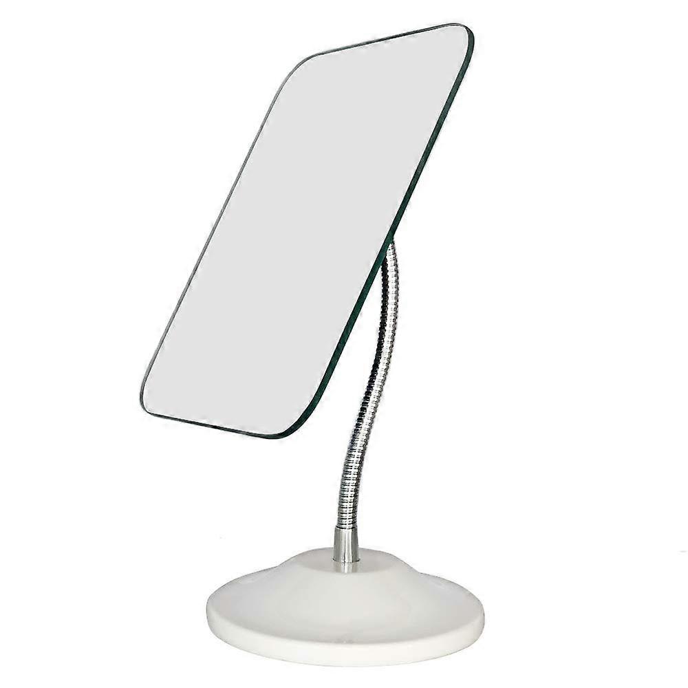 Adjustable Flexible Gooseneck Makeup Mirror with 360° Rotation, Folding Stand for Desk, Shower, and Shaving, Square Design
