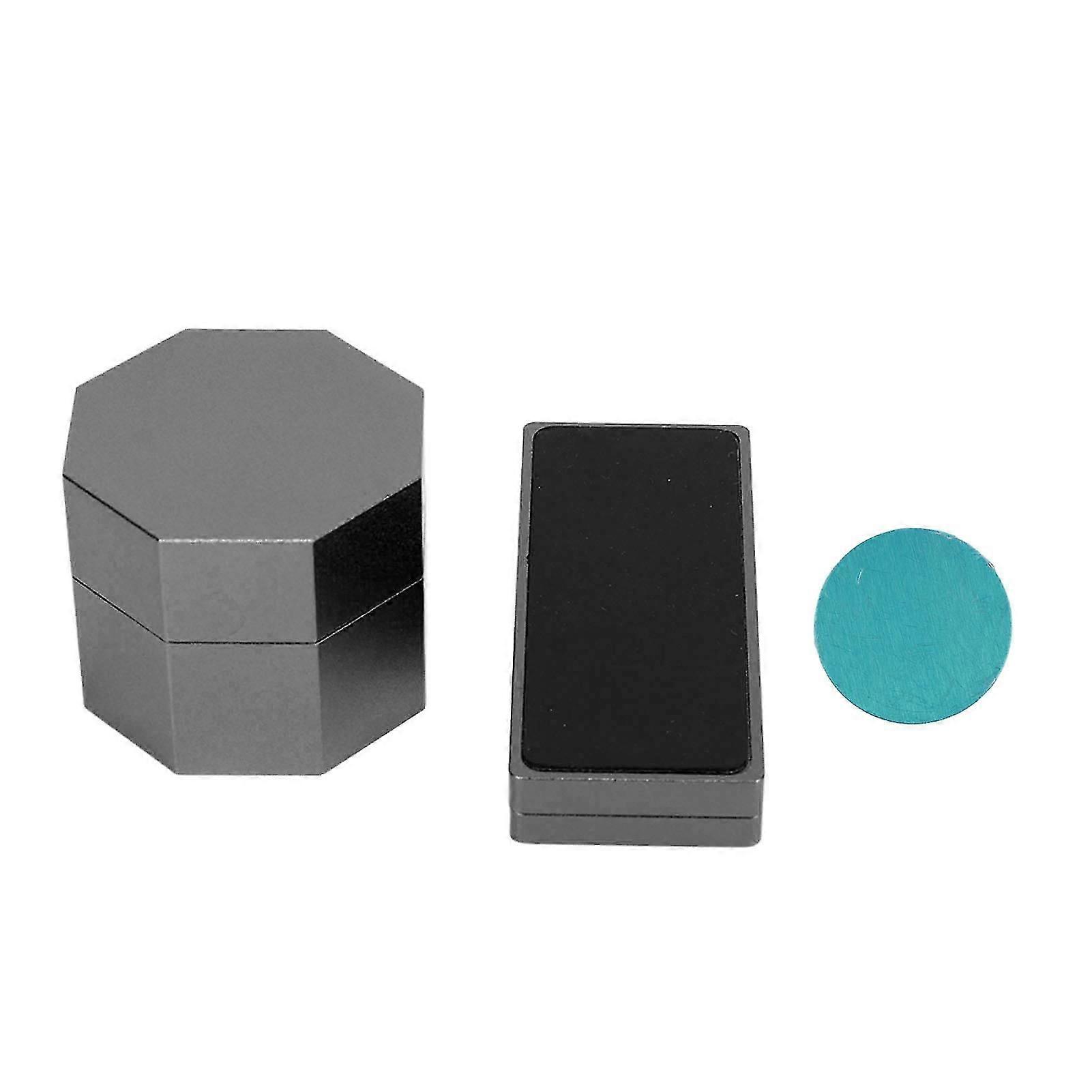 Magnetic Billiard Cue Chalk Box Holder - Octagonal Chalk Case Set with Silent Fixed Clip (Black)