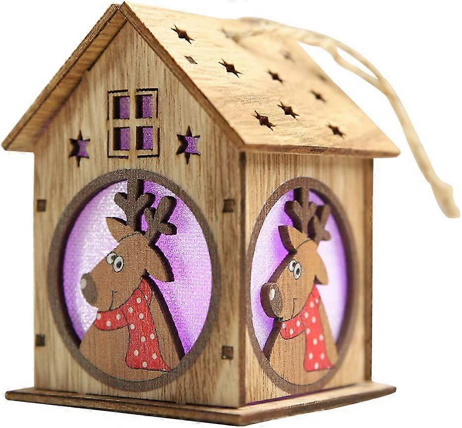 クリスマスログキャビンエルクルミナスウッドハンギングペンダントクリスマスツリーデコレーションキャビンペンダント用ハンギングオーナメント