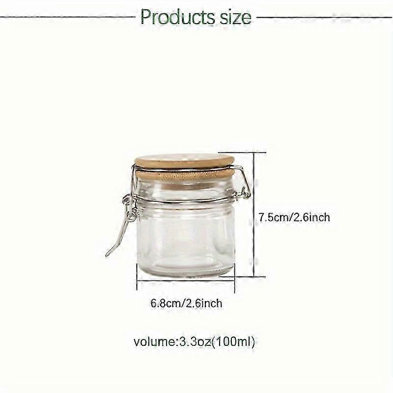 Sealed Glass Jar Storage Containers With Bamboo Flip Lid, Clear Glass Canister For Bath Filler, Kitchen Organizing Jars