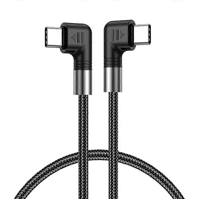 A9 100W USB-C/Type-C vers USB-C/Type-C Câble de données à double coude, longueur :1m
