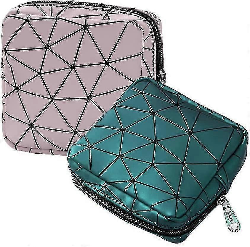 2er-Pack Mini Damenbinde Beutel, Canvas Geldbörse mit Clip für Menstruationstassenbeutel (Unisex)