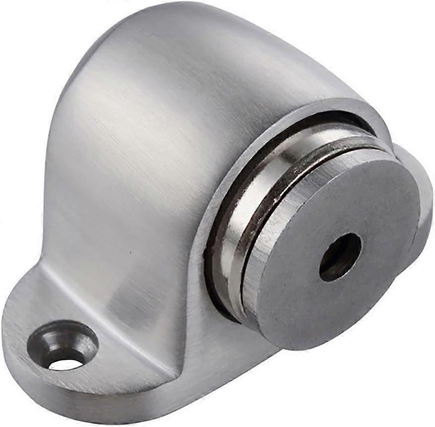 Brushed Metal Floor Mounted Magnetic Door Stop Silver