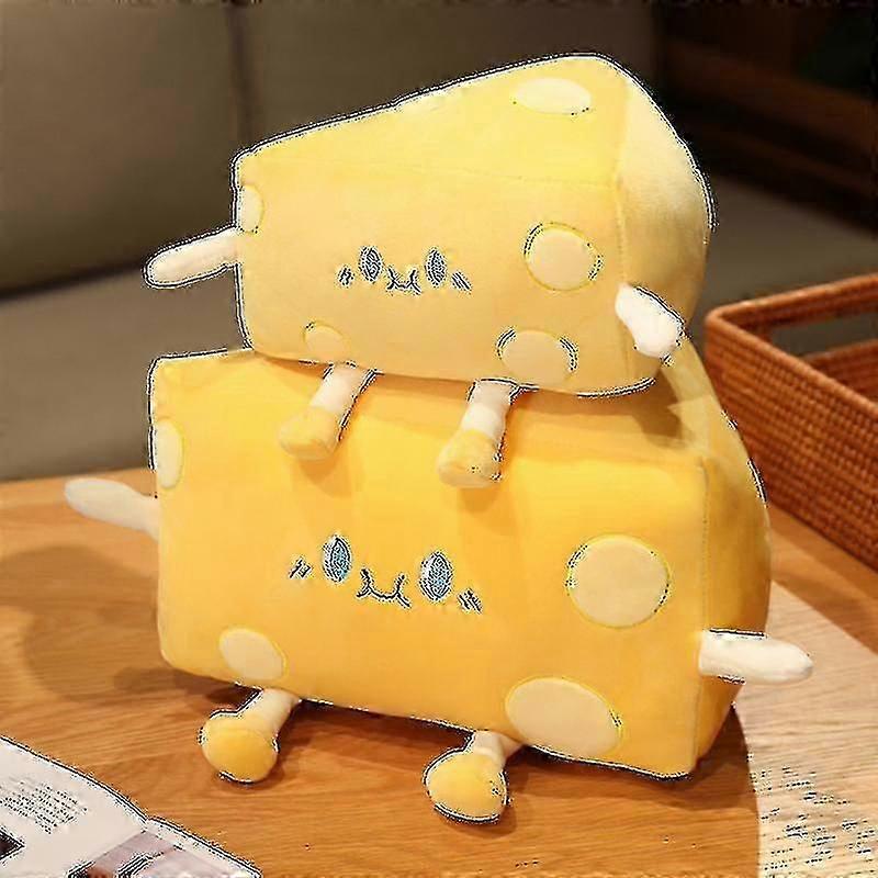 WXH 1pc 20-50cm Drôle Fromage Peluche Jouets Simulation Oreiller Rembourré Doux Créatif Animal Fromage Coussin Cadeaux D’anniversaire