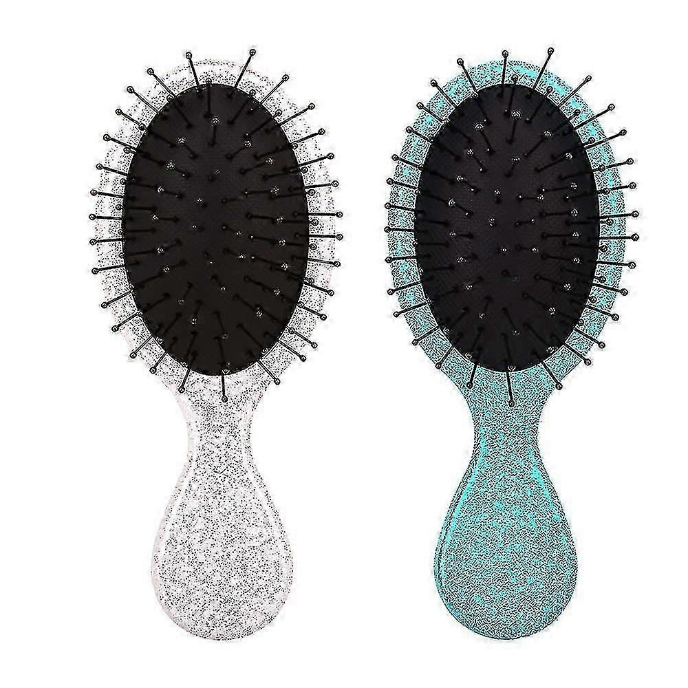 Portable Hair Brush Set Of 2,white+ Blue