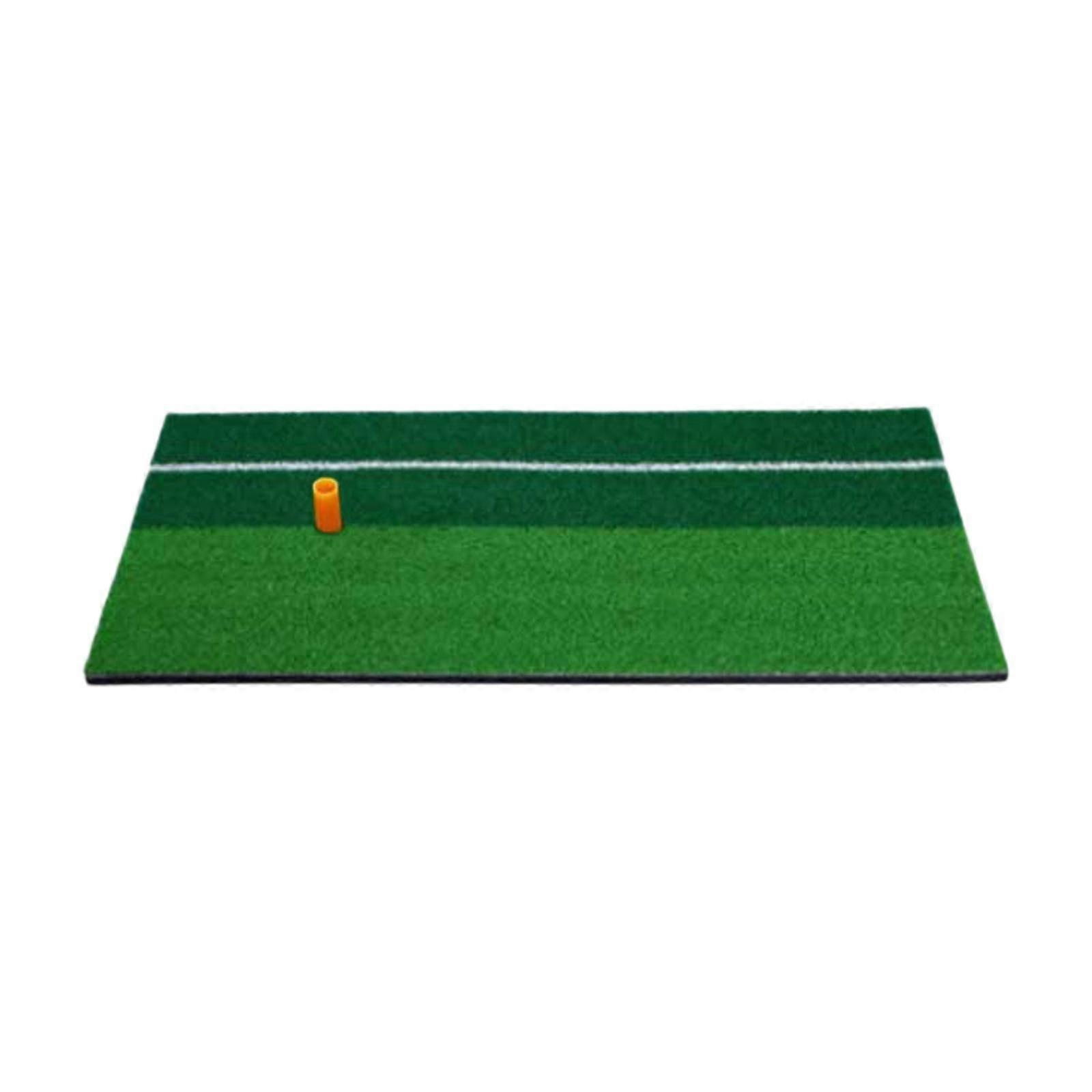 Golf Hitting Mat Multifunction Simulation Turf Practice Mat Improve Accuracy Yellow Line