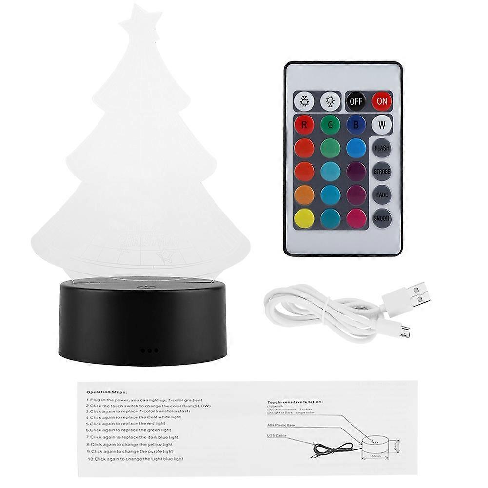 3D Seven-Color Touch Switch Lamp Base with Acrylic Design for Home Decor and Night Lighting
