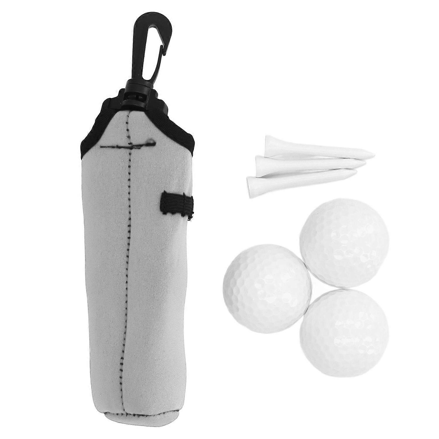 Ball Tee Holder Carry Bag Neoprene Portable Small Ball Holder Pouch with 3 Balls and 3 Tees for Men