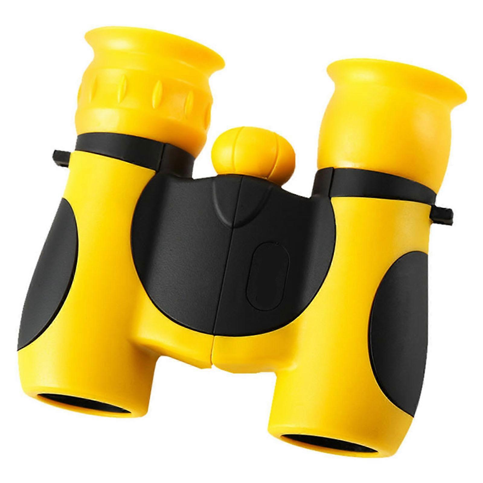 子供のための双眼鏡、3-12歳の男の子の女の子のためのギフト、コンパクトキッズ双眼鏡8x21高解像度光学望遠鏡黄色