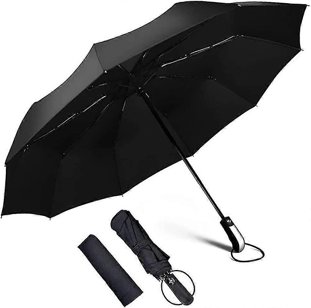 10-Rib Automatic Windproof Folding Umbrella, Travel Umbrella