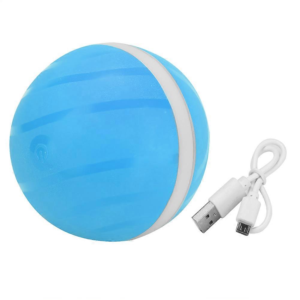 Pet Funny Bouncing LED Ball  Rolling Flash Electric Fun Toy for Small Dog Cat(blue)