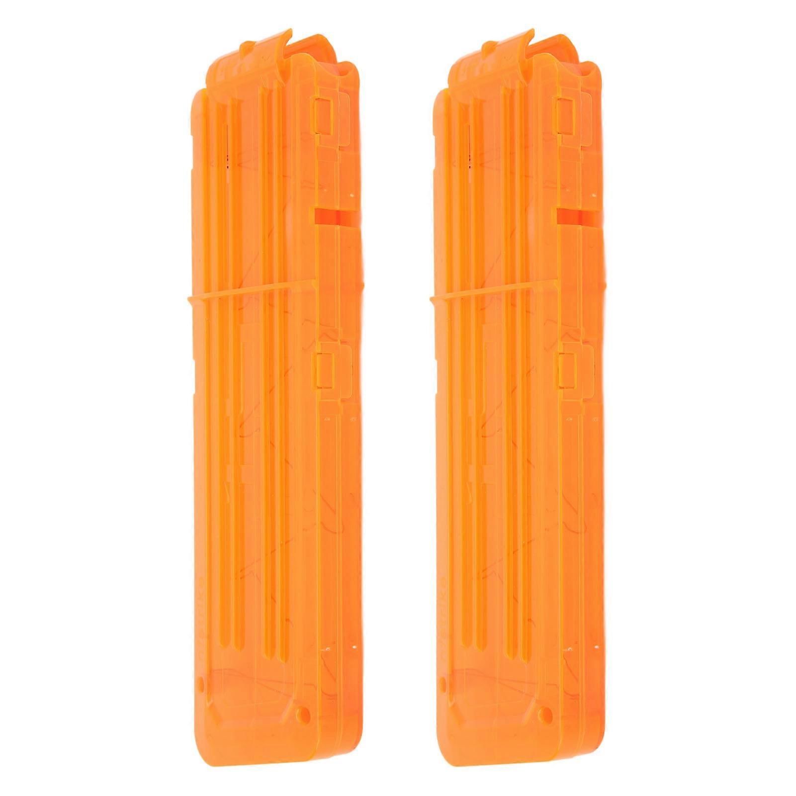2 PCS Soft Magazine 15Dart Clips for Soft Shooting Toy 15Dart Magazine Clips Plastic Toy Accessories Orange