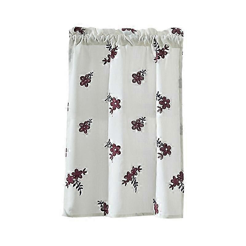 Solid Color Flower Pattern Kitchen Short Curtain Valance Drape Window Home Decor JIKAIX