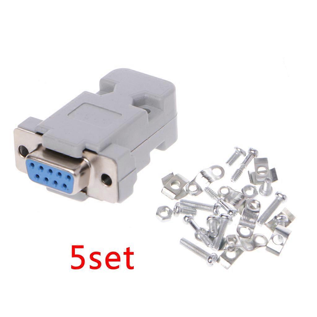 5Sets 9Pin Male/Female D-Sub Plug Solder Connector RS232 Serial DB9 for w/ for G