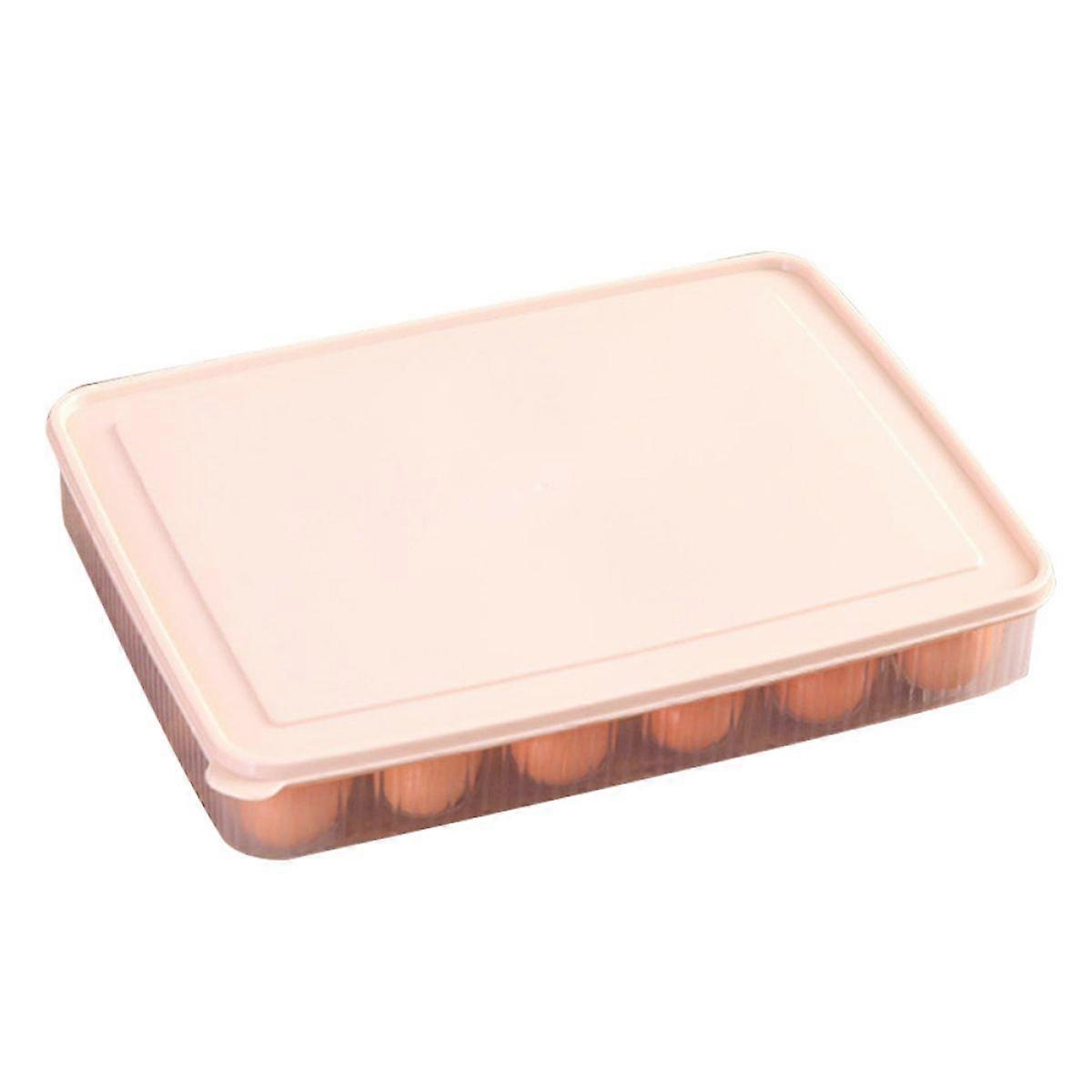 24-Grid Plastic Egg Storage Box for Refrigerator Organizer