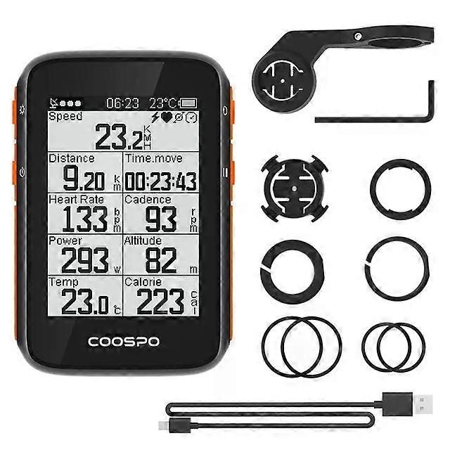 BC200 Wireless Bicycle Computer GPS Bike Speedometer Cycling Odometer 2.6in Bluetooth5.0 ANT+ APP Sync Slope Altitude