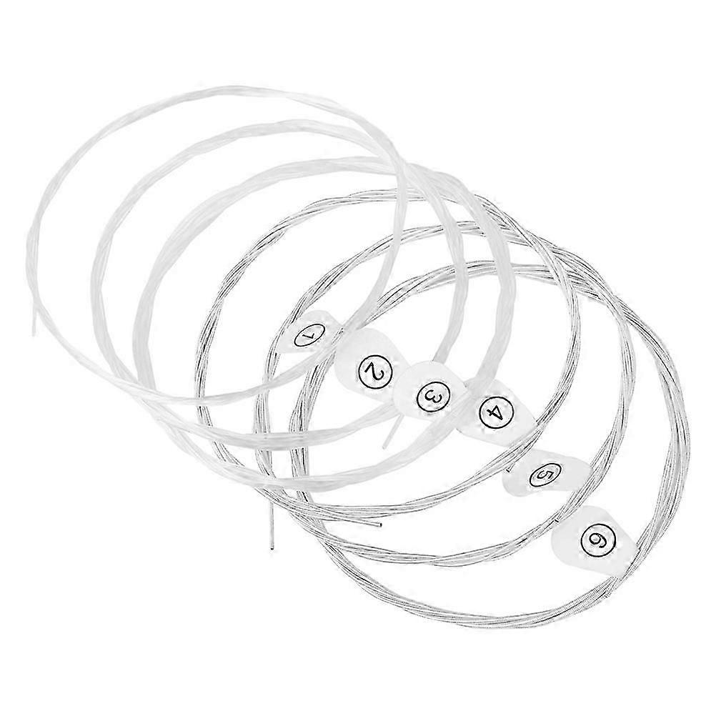 6Pcs Guitar Strings Wood Guitar Strings Silver Plated Copper Guitars String Guitar Replacement String