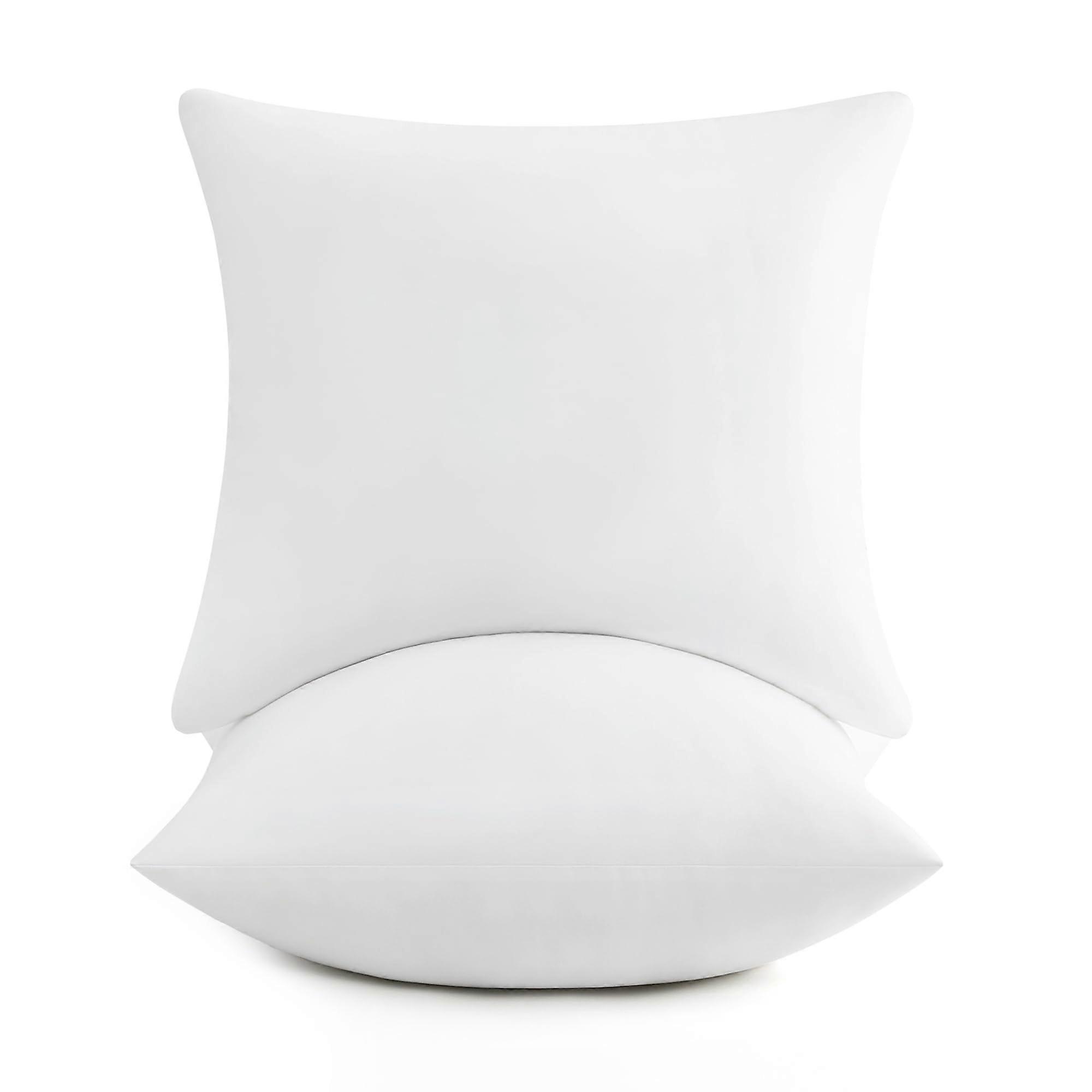 2 Set Full Fluffy Square Down Alternative Stuffer Pillow Inserts for Couch 20x20