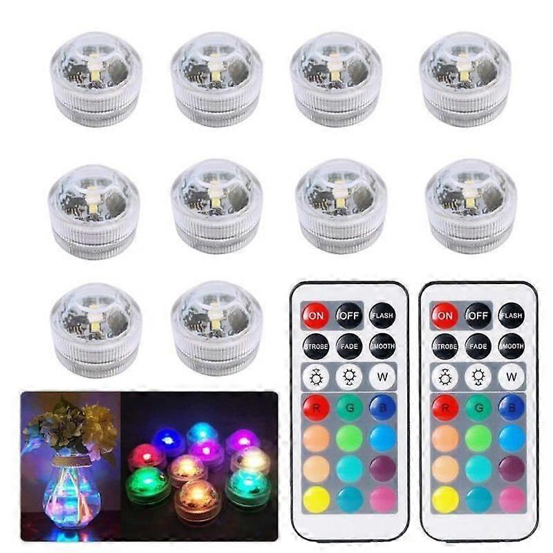 Coierbr10x Submersible LED Lights Underwater Bath Tea Vase Lights Fish Tank Poo Decor BL4441499