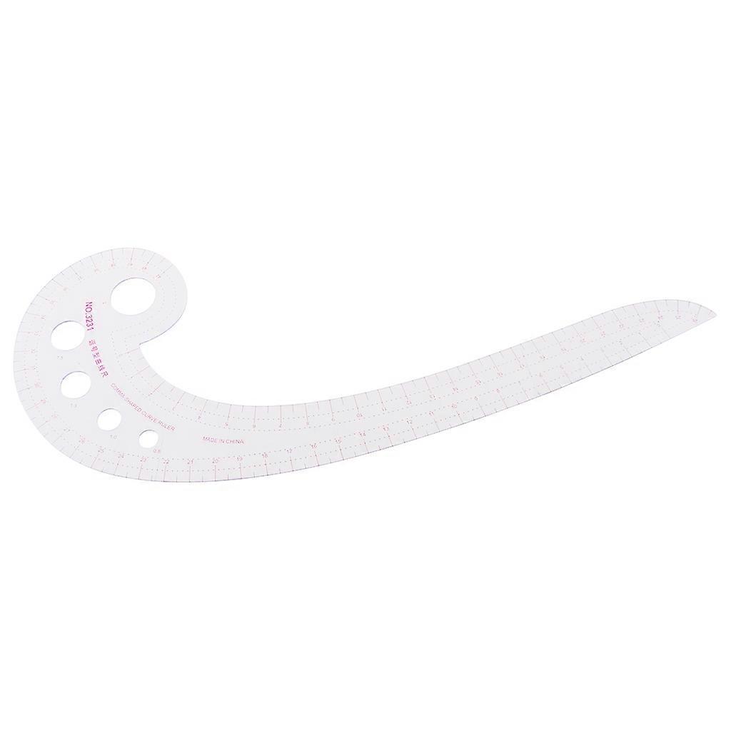 Sewing Ruler Comma Shaped French Curve Plastic Tailor Drawing Craft Tool DIY White