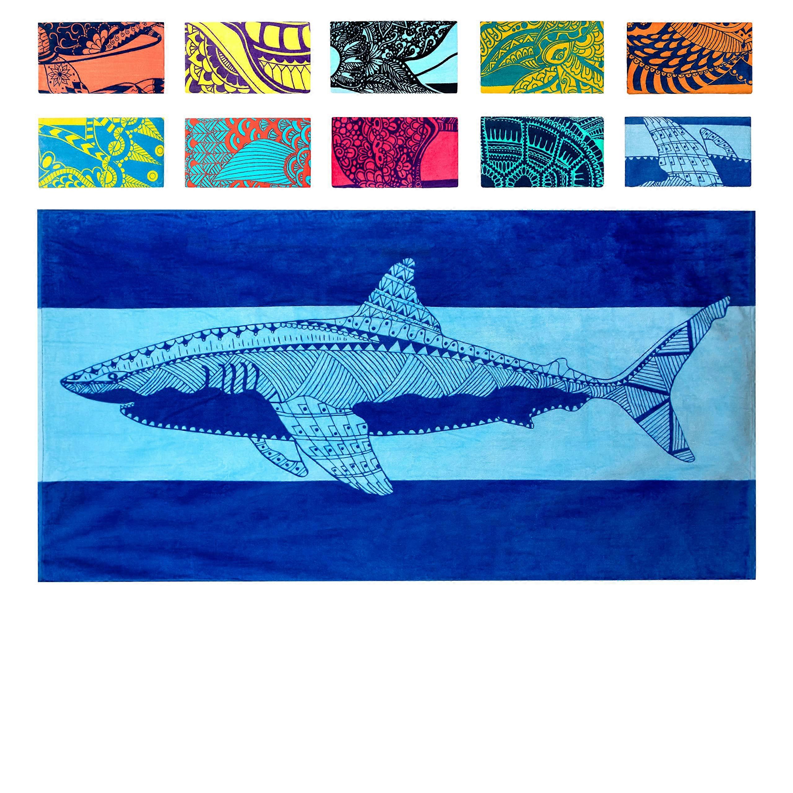 Beach Towel with Tropical Design for Poolside Use XL Size 34'x 63'