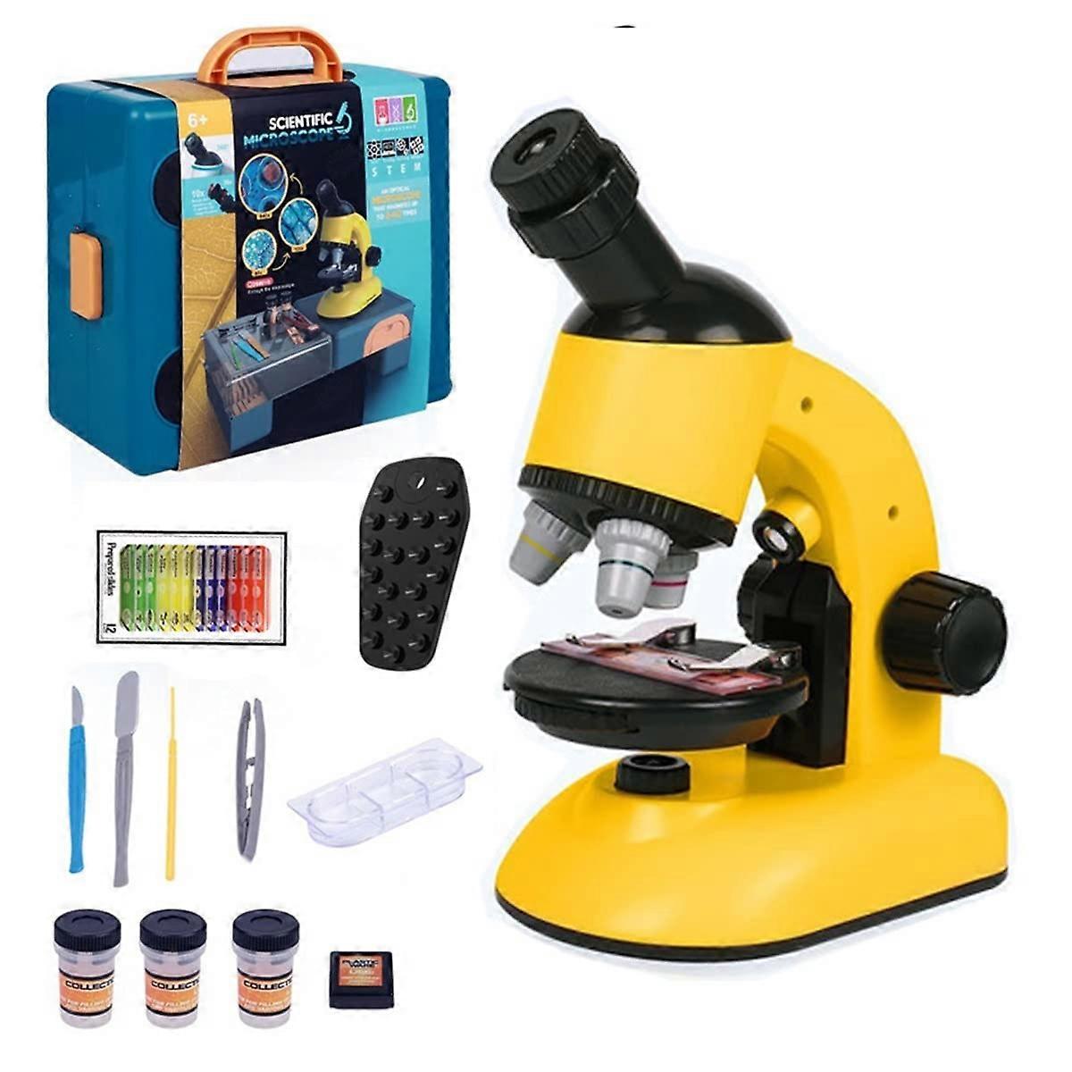 1 Set Microscope Kit for Biological Lab Use with 100X-400X-1200X Magnification