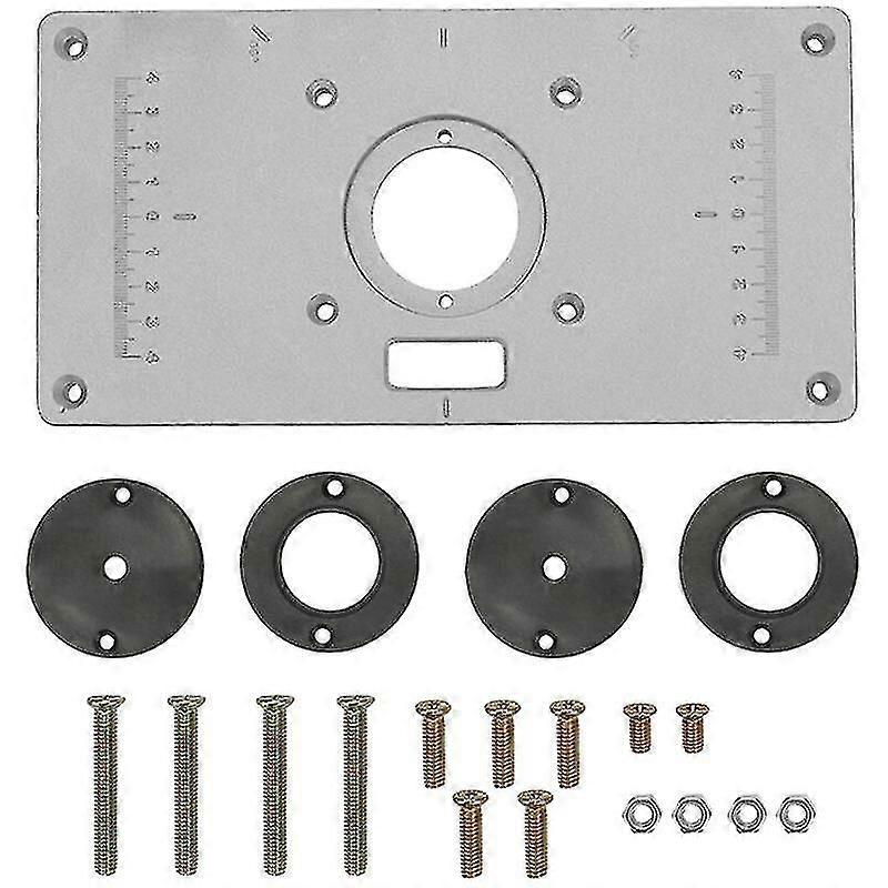 Multifunctional Aluminum Alloy Router Table For Woodworking Benches Insert Plate 235mm X 120mm X 8mm Carpenter Trimming Machine Flip Chip Board,model: