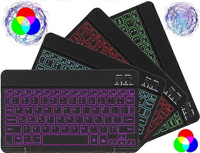 Slim Backlit Bluetooth Keyboard, Mini Wireless Keyboard for Apple ipad Samsung Tablet