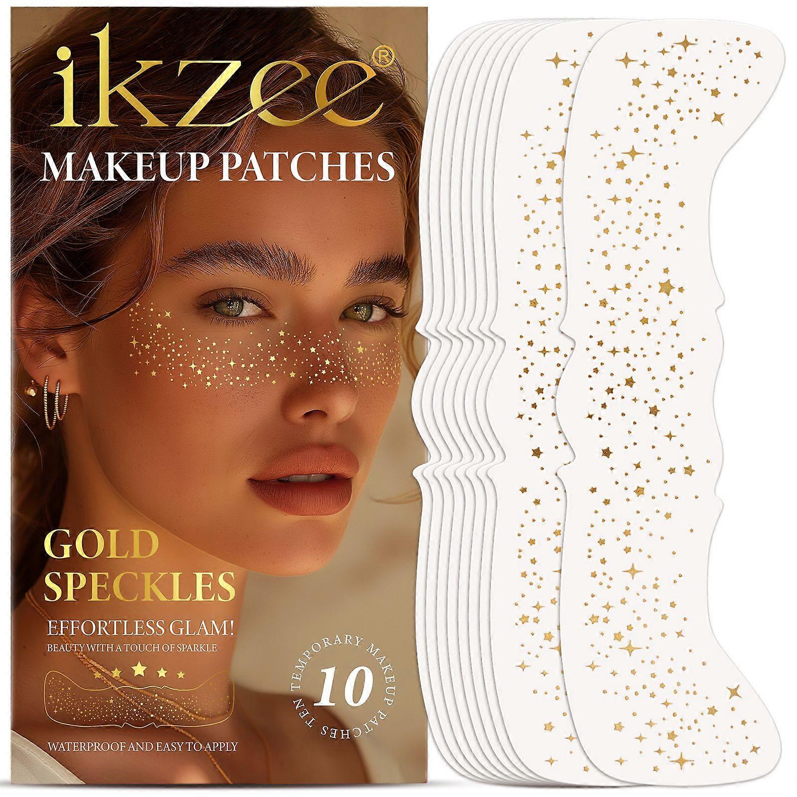 化妆贴片 - 金色面部闪光彩妆斑点 - 发光化妆贴片 - 面部闪光斑点贴片 - 可爱的闪光化妆配件