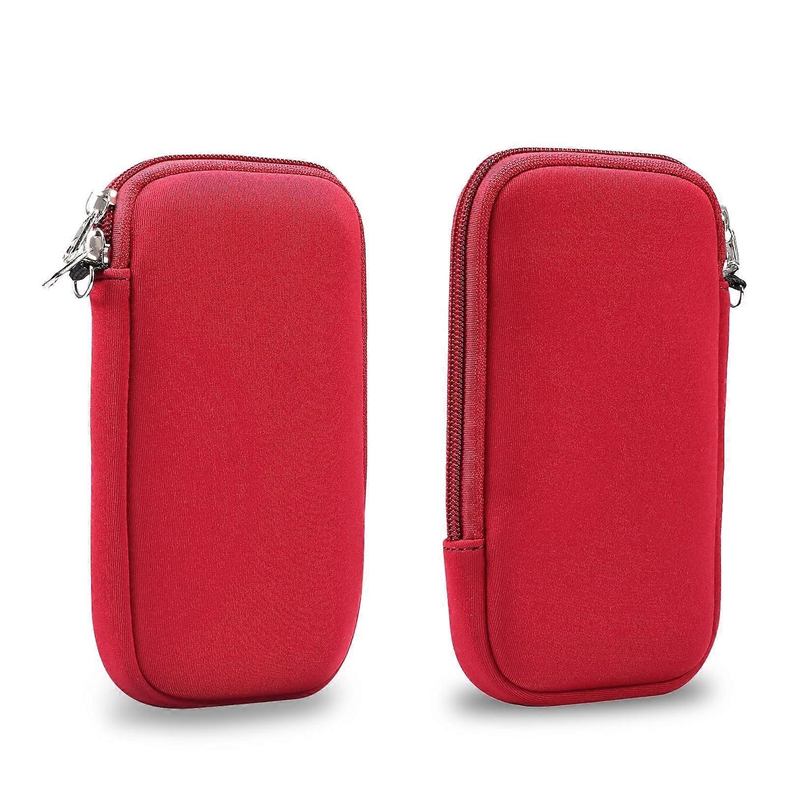 Cell Phone Leather Case 5.4 Inch Neoprene Phone Case Universal Pocket with Zipper for iPhone 12 Mini/13 Mini