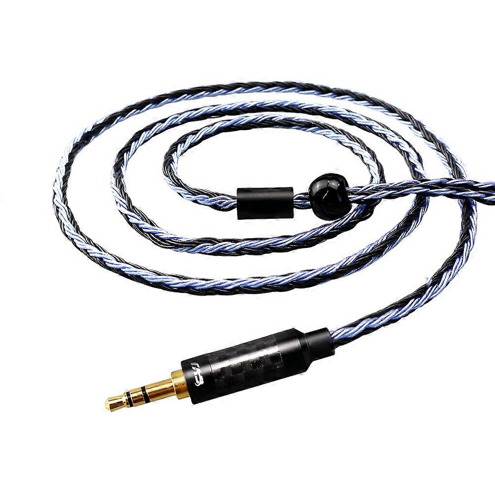 CVJ V3 1,2 m 16 núcleos banhado a prata 3,5 mm cabo de fone de ouvido, estilo: 0,78 mm