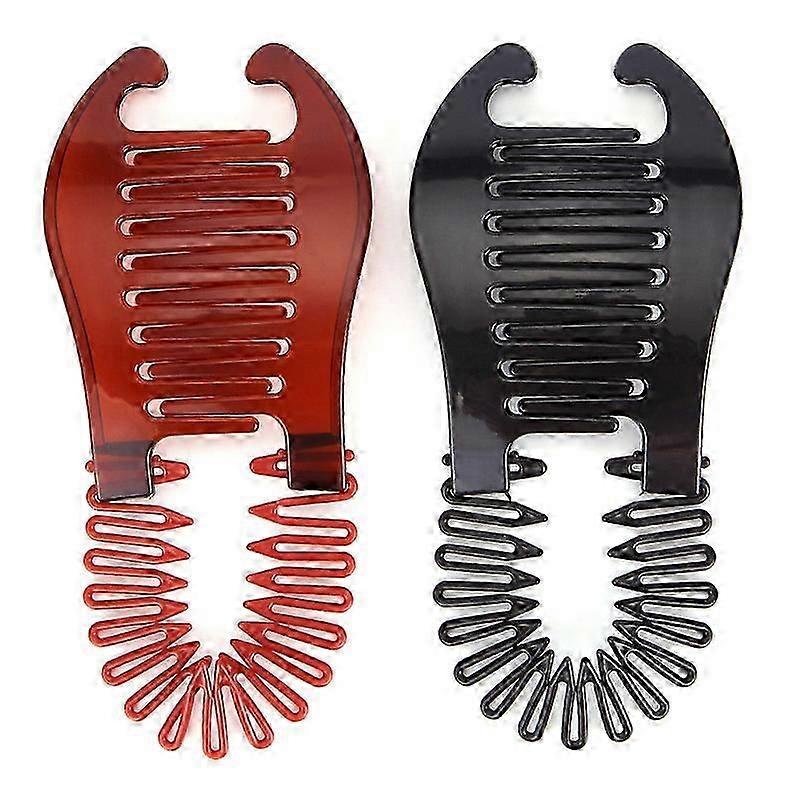 2PCS Interlocking Banana Clip Clincher Interlocking Two Sides Hair Comb