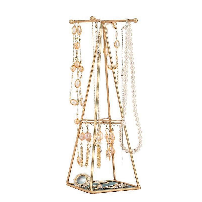 Pyramid iron jewelry rack pearl necklace precious metal bracelet earrings display event counter display rack