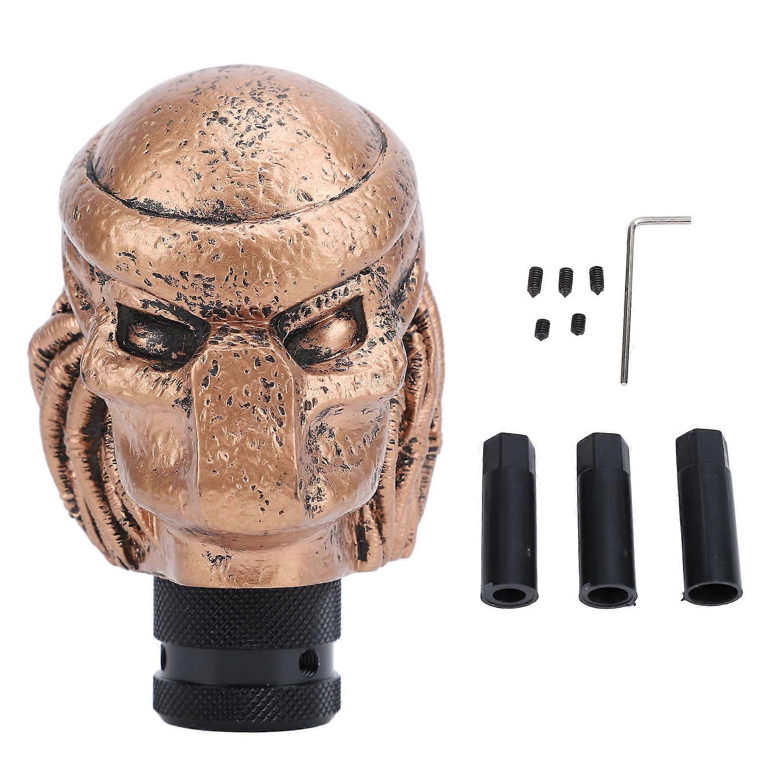 Shift Knobs Resin Comfortable Grip Samurai Skull Shifter Handle Knob with 3 Adapters for Most Manual Transmissions Car