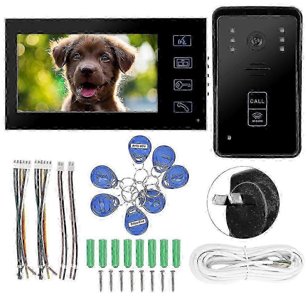 7in Tft Wired Video Door Phone Doorbell Intercom System Touch Key Ir Night Vision Au 100240v