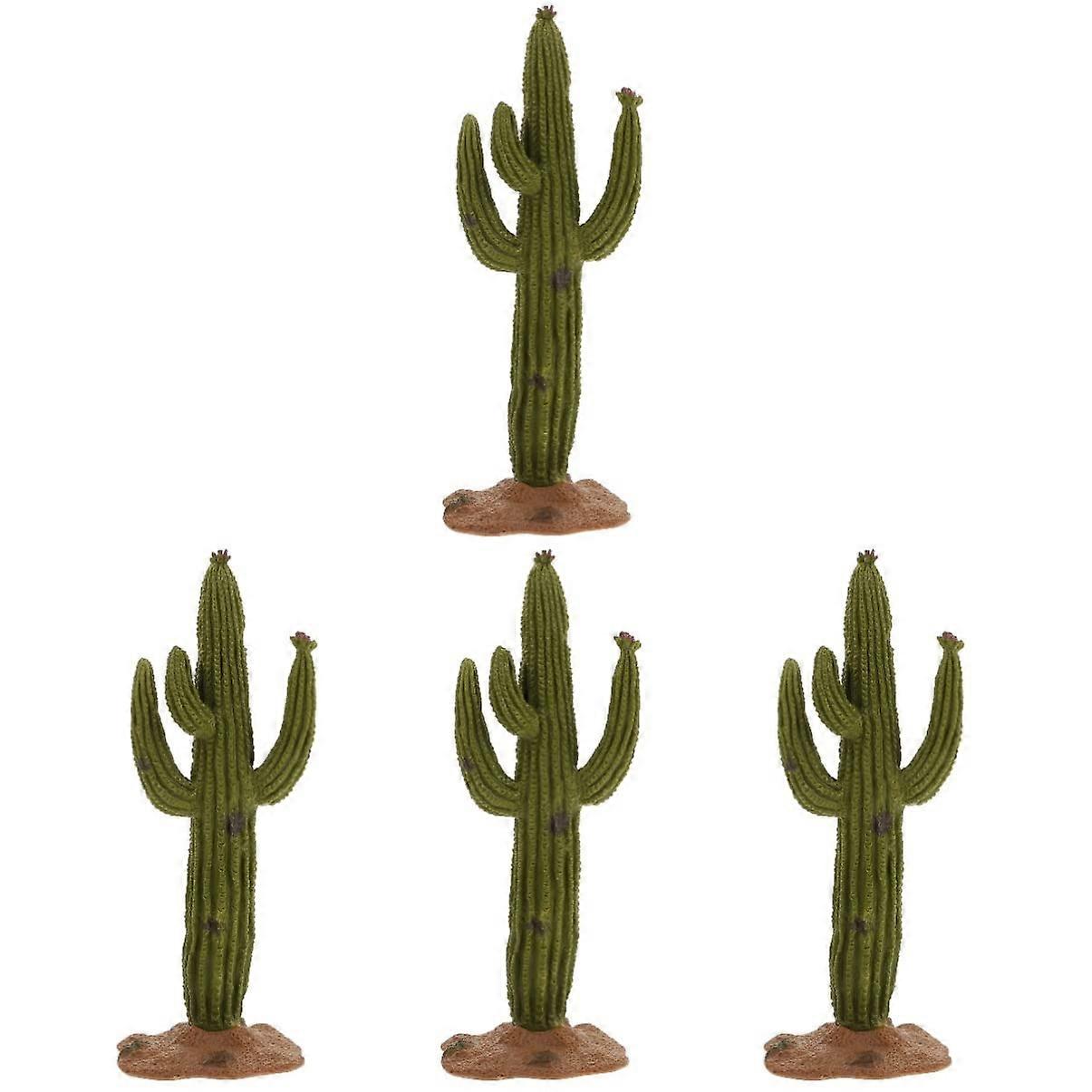 4pcs Artificial Cactus Decor Fake Cactus Cactus Figurines Artificial Cactus Faux Cactus Plant