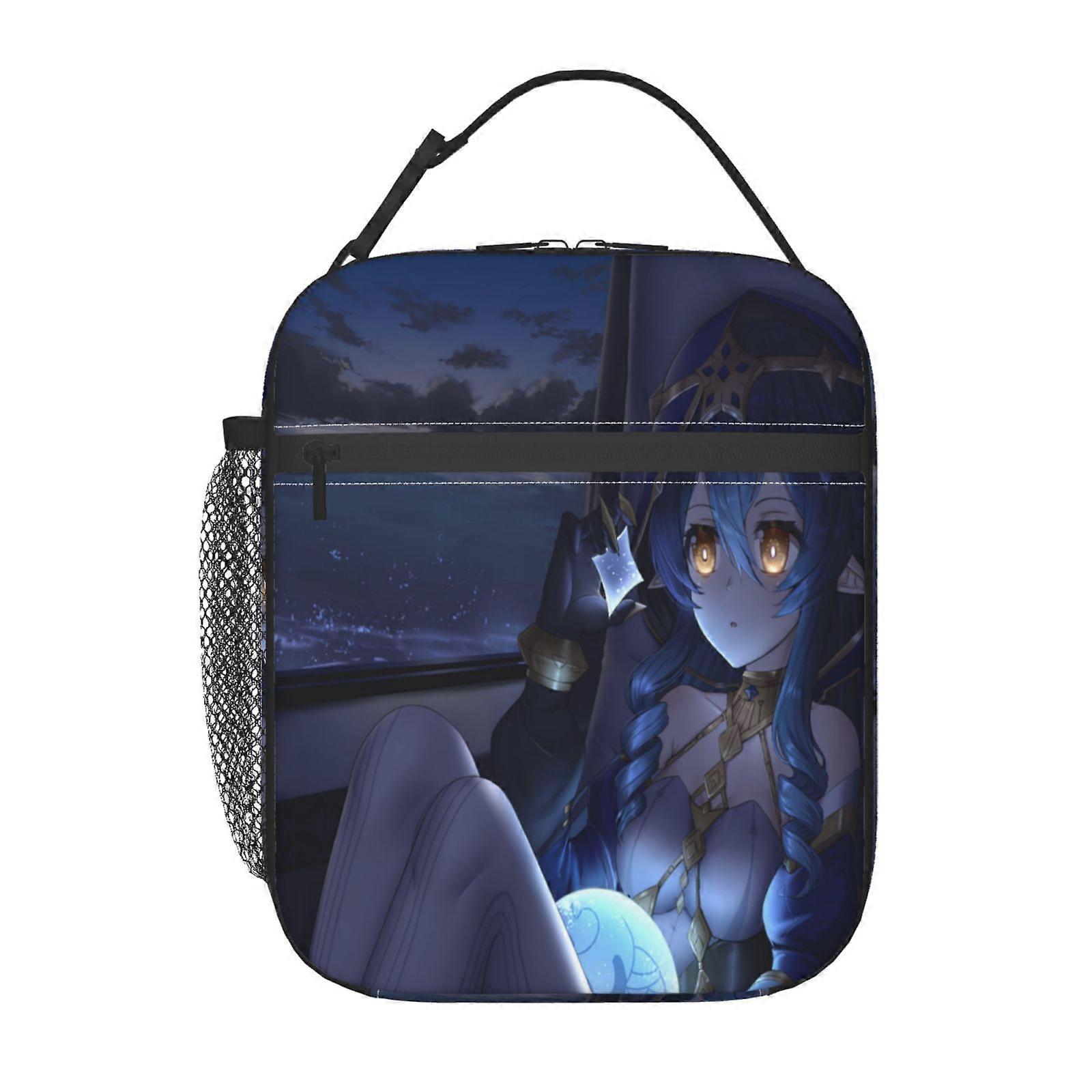 t222 GENSHIN IMPACT Lunch Bag Collapsible Silicone Model, Space-Saving When Empty, Stands Upright When Filled c222