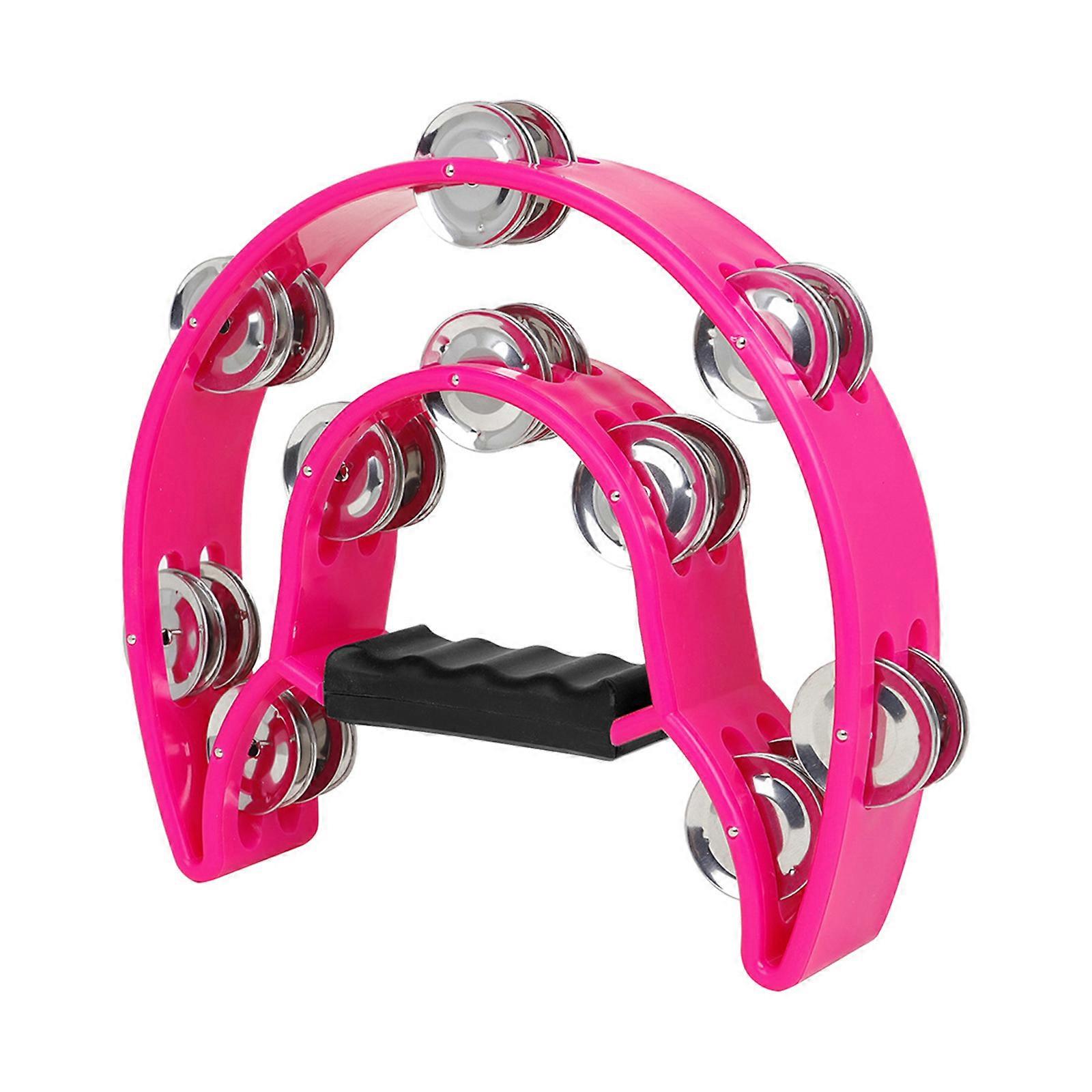 Double Row Tambourine for Adults, Hand Held Percussion Tambourine with 20 Metal Bells Tambourines Percussion Instruments