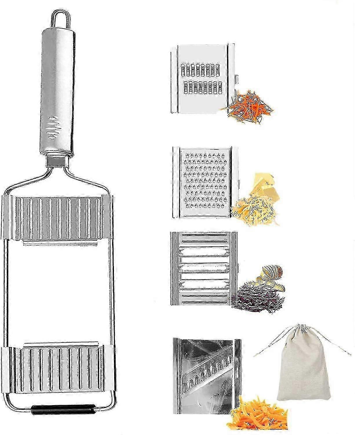 4 In 1 Multifunctional Vegetable Slicer Cutter Long Handle Hand Held Lemon Zester Peeler Grater Stai