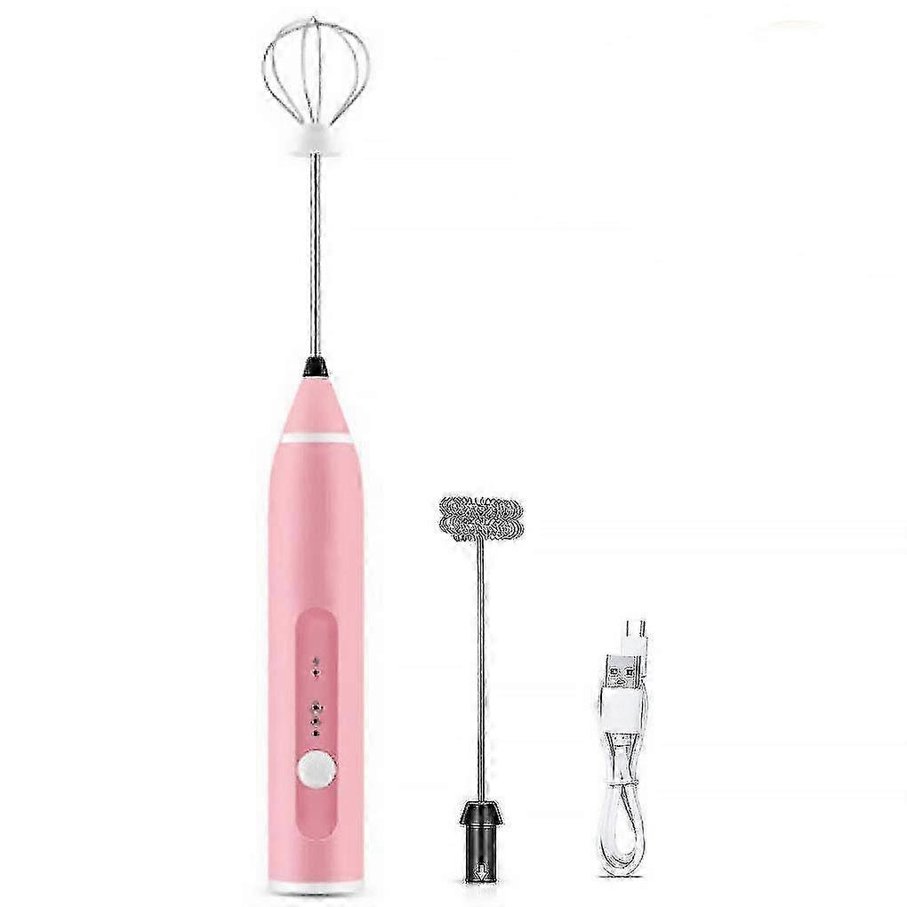Mousseur à lait électrique rechargeable USB avec 3 vitesses et double fouet
